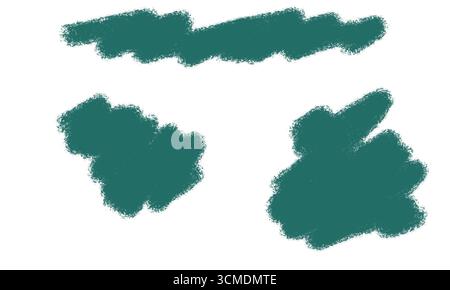 Set mit strukturierten Pinselstrichen. Handgezeichnete digitale Wisch-Formen für abstrakten Hintergrund, künstlerische Textur und Grunge-Design-Elemente - Vektor Stock Vektor