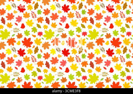 Herbstliches nahtloses Muster. Geschenkpapier. Mehrfarbiges Konzept. Geschenkbox für Herbstveranstaltungen Stock Vektor