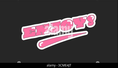 Genießen Sie Retro-pinken Social-Media-Phrase Stock Vektor