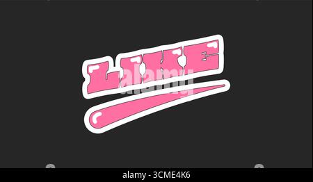 Wie Retro-pinke Social-Media-Phrase Stock Vektor