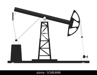 Onshore-Pumpjack für 2D-Linienobjekte für die Ölextraktion Stock Vektor