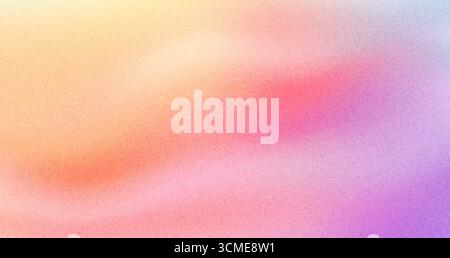 Farbrauschen Hintergrund der Kornfarbe. Vektor weiche Farbverläufe mit pastellfarbenen Tönen in Orange, Rosa, Rot und Lila, die sich in einem traumhaften, körnigen Dunst verschmelzen. Abstrakter, strukturierter Hintergrund, stylischer Überzug Stock Vektor