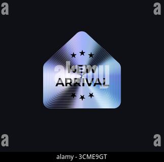 New Arrival Badge Sticker Limited Edition Label Im Holographen-Farbverlauf. Logo-Siegel mit Metallic-Logo für Branding, Werbeaktion, E-Commerce-UI, Shop Stock Vektor