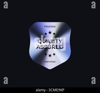 Label In Limitierter Auflage Mit Qualitätssicherung Im Holographen-Farbverlauf. Logo-Siegel mit Metallic-Logo für Branding, Werbeaktion, E-Commerce-Benutzeroberfläche Stock Vektor