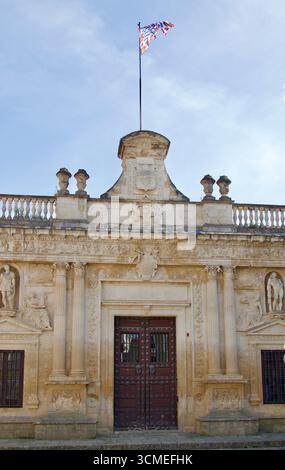 Fassade des Antiguo Ayuntamiento-Gebäudes, erbaut 1575 Plaza de la Asunción Jerez de la Frontera Cádiz Andalusien Spanien Europa Stockfoto