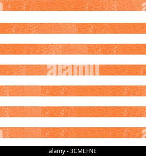 Hellorange und weiße Streifen in Aquarellfarben. Weicher, handbemalter Look. Ideal zum Einpacken von Papier, Stoffmustern, Partydekor oder verspielten Hintergründen Stockfoto