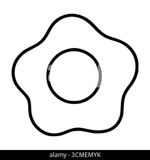 Stilvolle Vektor-Illustration eines Spiegelei mit einer einzigartigen blumenähnlichen Form und einem auffälligen, einfachen Linienart-Stil. Stock Vektor