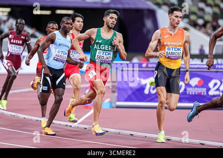 Tokio, Japan. September 2025. TOKIO, JAPAN – 16. SEPTEMBER: Djamel Sedjati aus Algerien trat 800 am ersten Tag der Leichtathletik-Weltmeisterschaft Tokio 2025 im Nationalstadion am 16. September 2025 in Tokio an. (Foto: Joris Verwijst/BSR Agency) Credit: BSR Agency/Alamy Live News Stockfoto