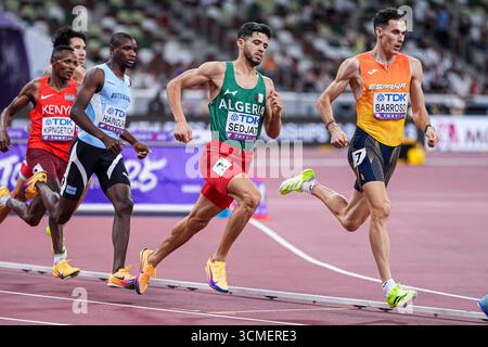 Tokio, Japan. September 2025. TOKIO, JAPAN – 16. SEPTEMBER: Djamel Sedjati aus Algerien trat 800 am ersten Tag der Leichtathletik-Weltmeisterschaft Tokio 2025 im Nationalstadion am 16. September 2025 in Tokio an. (Foto: Joris Verwijst/BSR Agency) Credit: BSR Agency/Alamy Live News Stockfoto