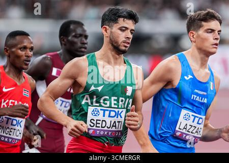 TOKIO, JAPAN – 16. SEPTEMBER: Djamel Sedjati aus Algerien trat 800 am ersten Tag der Leichtathletik-Weltmeisterschaft Tokio 2025 im Nationalstadion am 16. September 2025 in Tokio an. (Foto: Joris Verwijst/BSR Agency) Stockfoto