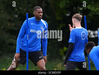 Chelsea's Tosin Adarabioyo während eines Trainings auf dem Cobham Training Ground, London. Bilddatum: Dienstag, 16. September 2025. Stockfoto