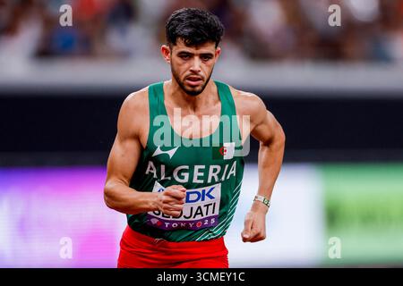 Tokio, Japan. September 2025. Djamel Sedjati aus Algerien trat 800 am 16. September 2025 in Tokio an der Leichtathletik-Weltmeisterschaft Tokio 2025 des 4. Tages im Japan National Stadium an. (Foto: Marcel ter Bals/MTB-Photo/Alamy Live News) Stockfoto