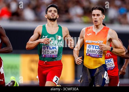 Djamel Sedjati aus Algerien trat 800 am 16. September 2025 in Tokio an der Leichtathletik-Weltmeisterschaft Tokio 2025 des 4. Tages im Japan National Stadium an. (Foto: Marcel ter Bals/MTB-Photo/Alamy Live News) Stockfoto