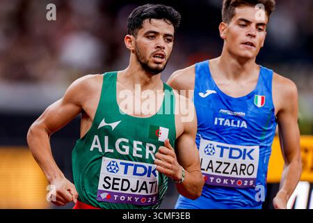 Djamel Sedjati aus Algerien trat 800 am 16. September 2025 in Tokio an der Leichtathletik-Weltmeisterschaft Tokio 2025 des 4. Tages im Japan National Stadium an. (Foto: Marcel ter Bals/MTB-Photo/Alamy Live News) Stockfoto