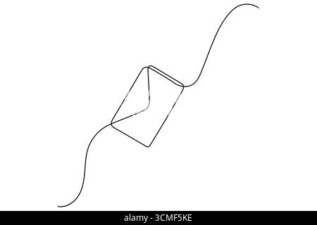 Umschlag eine Linie Zeichnung minimalistische Vektorgrafik Stock Vektor