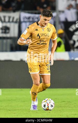 Empoli, Italien. September 2025. Ales Mateju (Spezia) während des Spiels Empoli FC gegen Spezia Calcio, italienischer Fußball Serie B in Empoli, Italien, 14. September 2025 Credit: Independent Photo Agency/Alamy Live News Stockfoto
