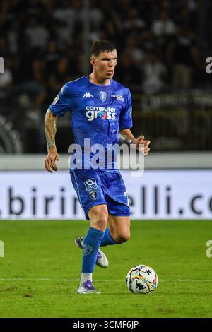 Empoli, Italien. September 2025. Franco Ezequiel Carboni (Empoli) während des Spiels Empoli FC gegen Spezia Calcio, italienischer Fußball Serie B in Empoli, Italien, 14. September 2025 Credit: Independent Photo Agency/Alamy Live News Stockfoto