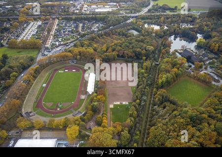 Luftaufnahme, Gladbeck Stadion - Vestische Kampfbahn im Stadtteil Butendorf in Gladbeck, Ruhrgebiet, Nordrhein-Westfalen, Deutschland, DE, Europa, foo Stockfoto