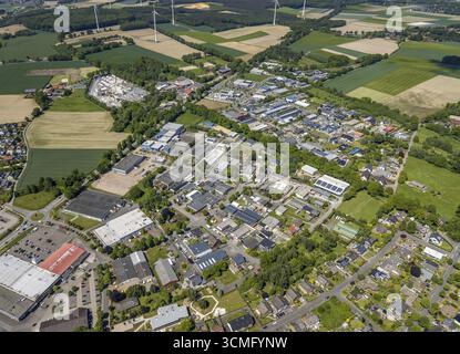 Luftaufnahme, Gewerbegebiet Münstererknapp, Uphusen, Haltern am See, Ruhrgebiet, Nordrhein-Westfalen, Deutschland, DE, Europa, Handelsunternehmen, c Stockfoto