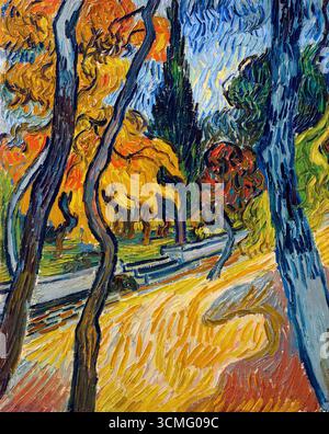 Vincent van Gogh, Bäume im Garten von Saint-Paul's Hospital, Gemälde in Öl auf Leinwand, 1889 Stockfoto