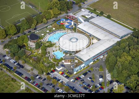 Luftaufnahme, Maximare Erlebnistherme Bad Hamm im Stadtteil Mitte in Hamm, Ruhrgebiet, Nordrhein-Westfalen, Deutschland, Badeanstalt, Bad Stockfoto