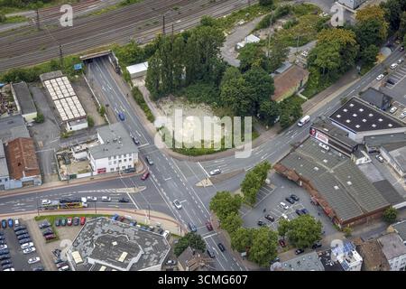 Luftaufnahme, Kreuzung Alleestraße und Oestingstraße, Autohaus 2000, Mitte, Hamm, Ruhrgebiet, Nordrhein-Westfalen, Deutschland, Bahngleise, rai Stockfoto