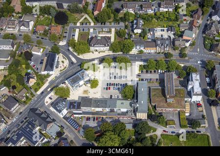 Luftaufnahme, Heessener Markt und Rathaus Bürgeramt Heessen Amtsstraße in Hamm-Heessen, Hamm, Ruhrgebiet, Nordrhein-Westfalen, Deutschland, Autorität Stockfoto