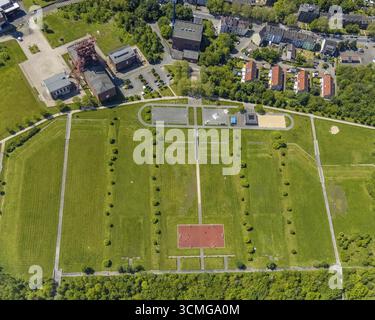 Luftaufnahme, Freizeiteinrichtung Consol-Park, Bismarck, Gelsenkirchen, Ruhrgebiet, Nordrhein-Westfalen, Deutschland, DE, Europa, Formen und Farben, Leisur Stockfoto