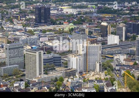 Luftaufnahme, Abriss des Ypsilon-Hauses des RWE-Hauptsitzes Essen in der Huyssenallee, geplanter Neubau für Bürocampus, Suedviertel, Essen Stockfoto
