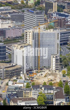 Luftaufnahme, Abriss des Ypsilon-Hauses des RWE-Hauptsitzes Essen in der Huyssenallee, geplanter Neubau für Bürocampus, Suedviertel, Essen Stockfoto