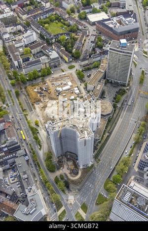 Luftaufnahme, Abriss des Ypsilon-Hauses des RWE-Hauptsitzes Essen in der Huyssenallee, geplanter Neubau für Bürocampus, Suedviertel, Essen Stockfoto