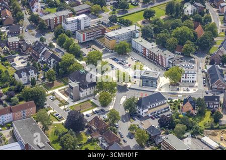 Luftaufnahme, Heessener Markt und Rathaus Bürgeramt Heessen Amtsstraße in Hamm-Heessen, Hamm, Ruhrgebiet, Nordrhein-Westfalen, Deutschland, Autorität Stockfoto