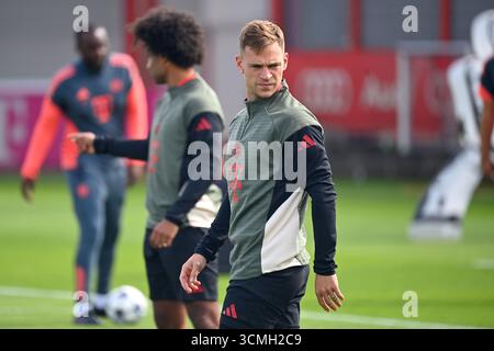 München, Deutschland. September 2025. Joshua KIMMICH (FC Bayern München), Abschlusstraining am 16. September 2025 Fußball Champions League, Saison 2025/26 FC Bayern München FC Chelsea? Quelle: dpa/Alamy Live News Stockfoto