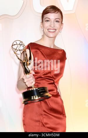 West Hollywood, USA. September 2025. LOS ANGELES – 14. September: Britt Lower bei der AppleTV Post Emmy Party in Ysabel am 14. September 2025 in West Hollywood, CA (Foto: Katrina Jordan/SIPA USA) Credit: SIPA USA/Alamy Live News Stockfoto