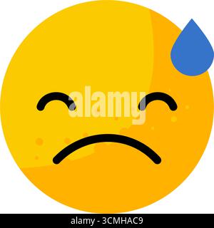 Weinendes Gesichts-Emoticon mit Tränen Stock Vektor