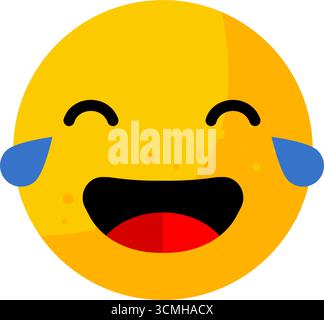 Lachende Tränen Emoji - flaches Vektorsymbol Stock Vektor