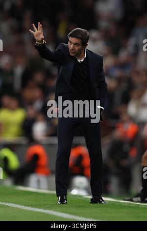 London, Großbritannien. September 2025. Marcelino, Manager von Villareal beim Spiel Tottenham Hotspur gegen Villarreal UEFA Champions League im Tottenham Hotspur Stadium in London. Der Bildnachweis sollte lauten: Paul Terry/Sportimage Credit: Sportimage Ltd/Alamy Live News Stockfoto