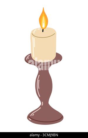 Kerzenhalter Mit Einer Brennenden Aromakerze Stock Vektor