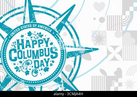 Happy Columbus Day, patriotisches Banner mit Kopierraum - Vektor-Illustration Stock Vektor