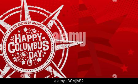 Happy Columbus Day, patriotisches Banner mit Kopierraum - Vektor-Illustration Stock Vektor