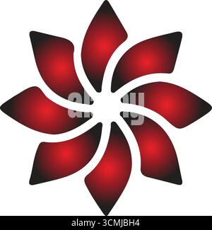 Blume abs Hefte Blume Blume abstrakte bunte Blume Natur Geometrisches Symbol Stock Vektor