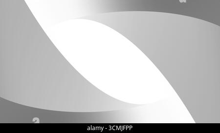 Abstrakte Komposition mit geschwungenen grauen und weißen Formen für ein glattes, fließendes symmetrisches Design. Perfekt für moderne Ästhetik, minimalistisch Stockfoto