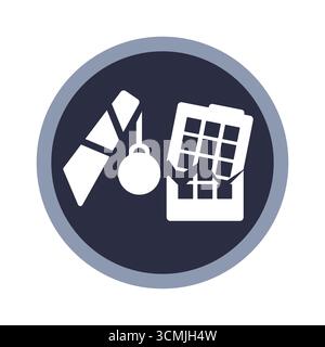 Flaches Vektorsymbol, das ein kaputtes Gebäude mit einer zerstörenden Kugel zeigt und Konkurs, Krise, Finanzzusammenbruch und Geschäftsversagen symbolisiert. Stock Vektor