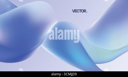 Flüssiger abstrakter Hintergrund mit weichen blauen Wellen und schönen Verlaufseffekten Stock Vektor