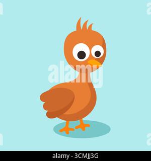 Kleiner brauner Vogel im flachen Design. Stock Vektor