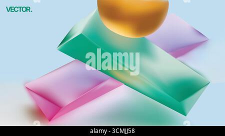 Abstrakte geometrische Formen mit Farbverlauf und elegantem Kugeldesign Stock Vektor