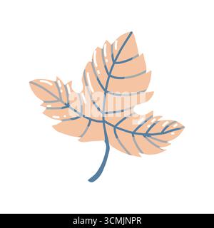 Herbstlaub-Clipart. Herbstsymbol mit beigefarbenem Blatt. Illustration des flachen Vektors auf weißem Hintergrund isoliert. Stock Vektor