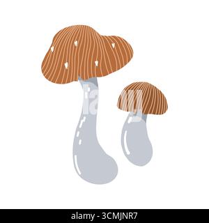 Vektor-Illustration von stilisierten Stachelpilzen. Süße dekorative Pilze mit Herzen. Illustration des Vektors auf weißem Hintergrund isoliert Stock Vektor