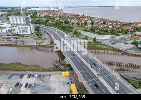 Die Myton Swing Bridge ist eine Brücke über den River Hull in Kingston upon Hull, Großbritannien. Stockfoto