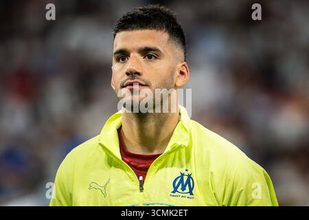 Madrid, Espagne. September 2025. Geronimo RULLI von Marseille während der UEFA Champions League, League-Phase, Fußballspiel am 1. Spieltag zwischen Real Madrid CF und Olympique de Marseille am 16. September 2025 im Santiago Bernabeu Stadion in Madrid, Spanien - Foto Matthieu Mirville/DPPI Credit: DPPI Media/Alamy Live News Stockfoto